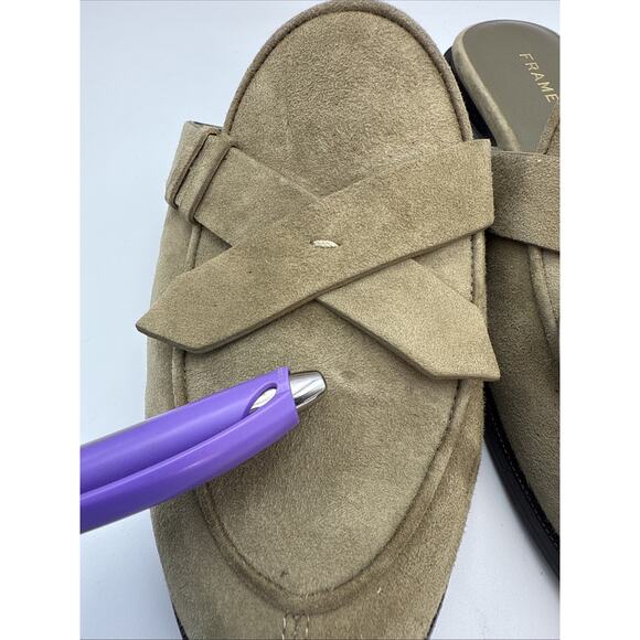 FRAME Le Willoughby Mule In Moss Spanish Leather, Size US Sz 6 - Picture 9 of 13